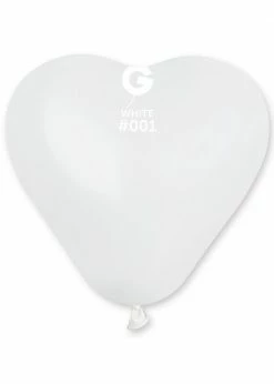 Funny Balloons Usa CR6: #001 White Heart Shape 570113