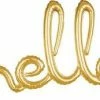 Funny Balloonsusa Script Phrase Hello Gold 3669201 Foil Balloons