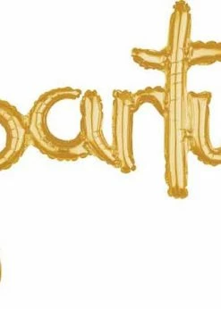 Funny Balloonsusa Script Phrase Party Gold 3669801