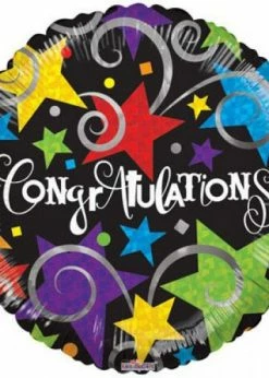 Funny Balloons Usa Foil Balloons Congrats Brite Stars And Swirls 15027-18