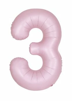 Funny Balloons Usa 3 Light Pink Number 13883 - 34 In Foil Balloons