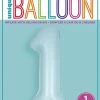 Funny Balloons Usa 1 Light Blue Number 13891 - 34 In Foil Balloons