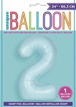 Funny Balloons Usa 2 Light Blue Number 13892 - 34 In