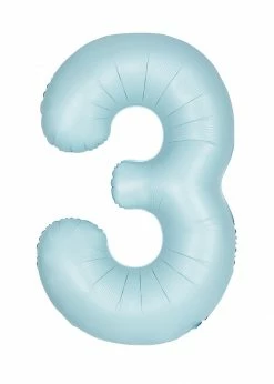 Funny Balloons Usa 3 Light Blue Number 13893 - 34 In Foil Balloons
