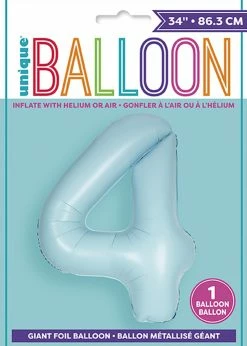 Funny Balloons Usa 4 Light Blue Number 13894 - 34 In