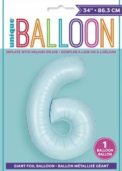Funny Balloons Usa 6 Light Blue Number 13896 - 34 In
