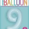 Funny Balloons Usa 9 Light Blue Number 13899 - 34 In Foil Balloons