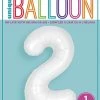 Funny Balloons Usa 2 White Number 13962 - 34 In Foil Balloons