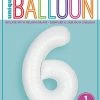 Funny Balloons Usa 6 White Number 13966 - 34 In