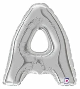 Funny Balloons Usa Foil Balloons Silver A Letter 14901S - 7 In