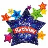 Funny Balloons Usa Happy Birthday Many Stars 15112 - 36 Foil Balloons