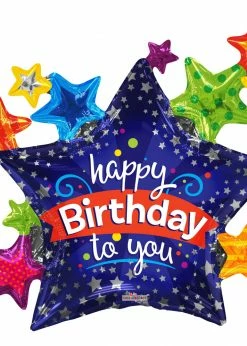 Funny Balloons Usa Happy Birthday Many Stars 15112 - 36 Foil Balloons