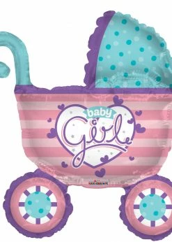 Funny Balloons Usa Baby Girls Stroller Shape 15120-36 Foil Balloons