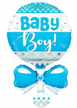 Funny Balloons Usa Baby Boy Blue Rattle 15965 - 36 In