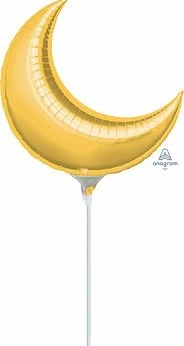 Funny Balloons Usa Gold Crescent 1613399 - 17 In Foil Balloons