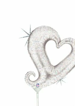 Funny Balloons Usa Foil Balloons Mini Chain Of Hearts Silver 19126