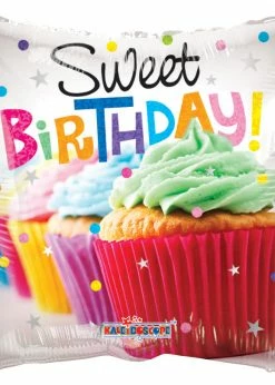 Funny Balloons Usa Sweet Birthday Cupcakes 19466 - 18 Foil Balloons