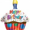 Funny Balloons Usa Happy Birthday Cupcake 19471 - 18 Foil Balloons