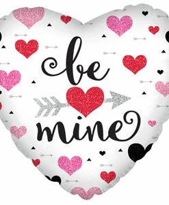 Funny Balloons Usa Be Mine Hearts And Arrow 224081 Foil Balloons