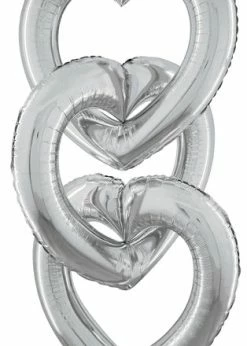 Funny Balloons Usa Linking Heart Silver 25086 Foil Balloons