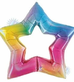 Funny Balloons Usa Linking Star Opal Rainbow 25138 Foil Balloons