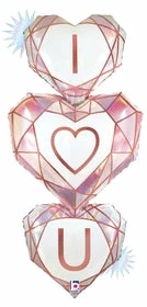 Funny Balloons Usa Opal Love You Gem 251570 Foil Balloons