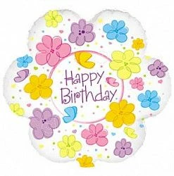 Funny Balloons Usa Happy Birthday Flowers And Butterflies 414451 Foil Balloons