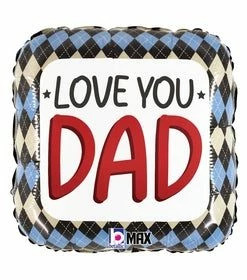 Funny Balloons Usa Love You Dad Argyle 26176