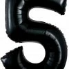 Funny Balloons Usa 5 Black 3014401 - 34 In Foil Balloons