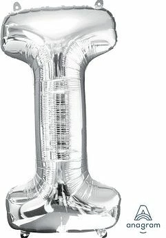 Funny Balloons Usa Silver I Giant Letter 3296301 - 34 In Foil Balloons