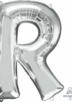 Funny Balloons Usa Silver R Giant Letter 3298101 - 34 In Foil Balloons