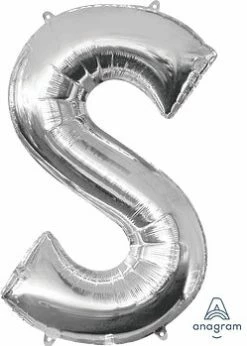 Funny Balloons Usa Foil Balloons Silver S Giant Letter 3298301 - 34 In