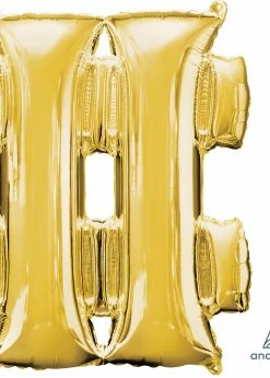 Funny Balloons Usa Foil Balloons # Symbol Gold 3300401 - 34 In