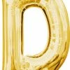 Funny Balloonsusa Gold D Letter 3301811 - 16 In