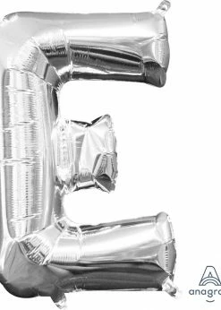Funny Balloons Usa Foil Balloons Silver E Letter 3301901 - 16 In