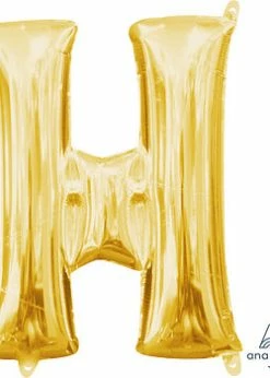 Funny Balloonsusa Gold H Letter 3302701 - 16 In