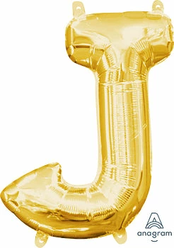 Funny Balloonsusa Gold J Letter 3303101 - 16 In