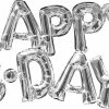 Funny Balloons Usa Happy B-Day Phrase Silver 3309501 Foil Balloons