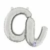 Funny Balloons Usa Silver A Letter Script - 14 In Foil Balloons