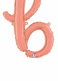Funny Balloons Usa Foil Balloons Rose Gold B Script Letter 07023