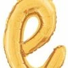Funny Balloons Usa Gold E Letter Script - 14 In Foil Balloons