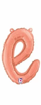 Funny Balloons Usa Rose Gold E Script Letter 07054