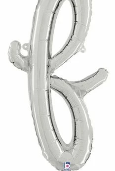 Funny Balloons Usa Foil Balloons Silver F Letter Script - 24 In
