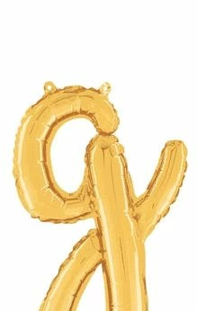 Funny Balloons Usa Gold G Letter Script - 24 In Foil Balloons