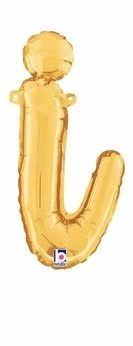 Funny Balloons Usa Foil Balloons Gold I Letter Script - 14 In