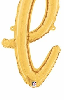 Funny Balloons Usa Gold L Letter Script - 24 In Foil Balloons