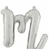 Funny Balloons Usa Silver M Letter Script - 14 In Foil Balloons