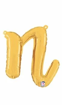 Funny Balloons Usa Gold N Letter Script - 14 In