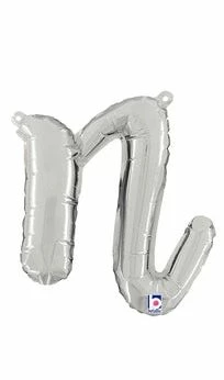 Funny Balloons Usa Foil Balloons Silver N Letter Script - 14 In