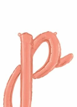 Funny Balloons Usa Rose Gold P Script Letter 07160 Foil Balloons